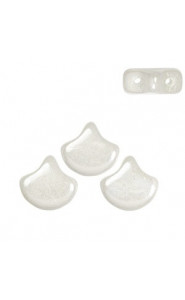 Ginko Leaf Beads 7.5x7.5mm Luster opaque white